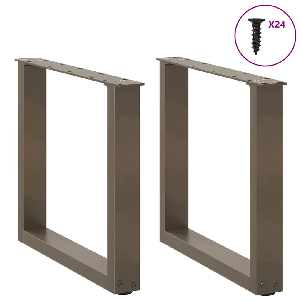 Vidaxl salontafelpoten 2 st u-vormig 50x(42-43) cm staal naturel
