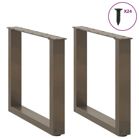 Vidaxl salontafelpoten 2 st u-vormig 50x(42-43) cm staal naturel