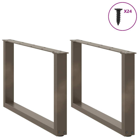 Vidaxl salontafelpoten 2 st u-vormig 60x(42-43) cm staal naturel