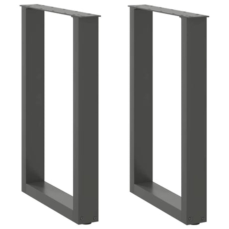 Vidaxl eettafelpoten 2 st u-vormig 50x(72-73) cm staal antraciet