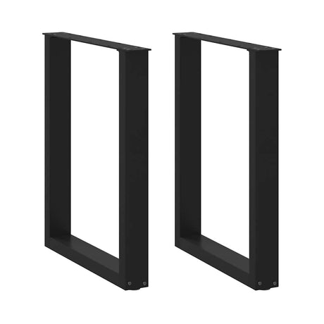 Vidaxl eettafelpoten 2 st u-vormig 60x(72-73) cm staal zwart