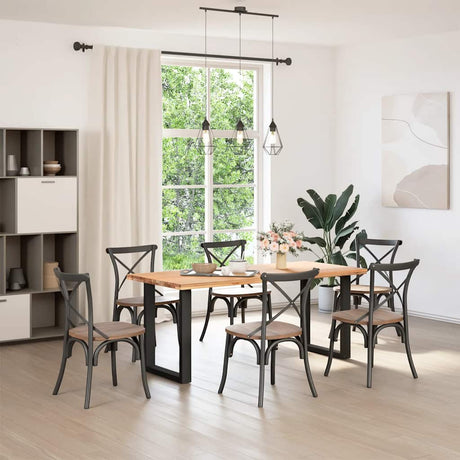 Vidaxl eettafelpoten 2 st u-vormig 60x(72-73) cm staal zwart