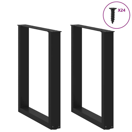 Vidaxl eettafelpoten 2 st u-vormig 60x(72-73) cm staal zwart