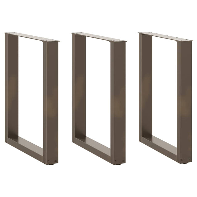 Vidaxl eettafelpoten 3 st u-vormig 70x(72-73) cm staal naturel