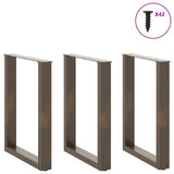 Vidaxl eettafelpoten 3 st u-vormig 70x(72-73) cm staal naturel