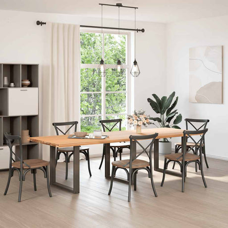Vidaxl eettafelpoten 3 st u-vormig 80x(72-73) cm staal naturel