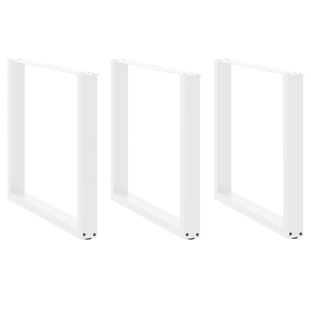 Vidaxl eettafelpoten 3 st u-vormig 90x(72-73) cm staal wit