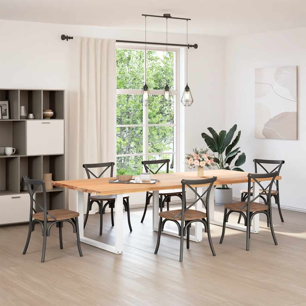 Vidaxl eettafelpoten 3 st u-vormig 100x(72-73) cm staal wit
