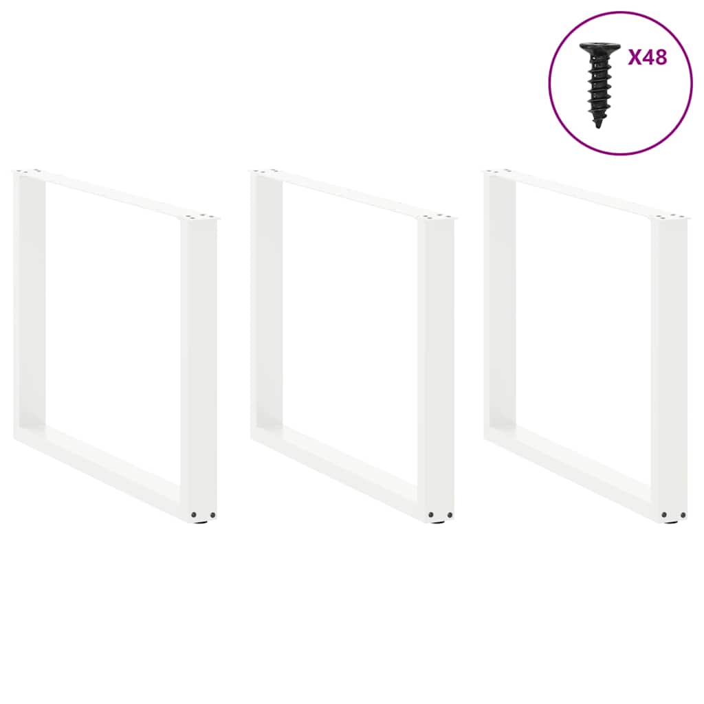 Vidaxl eettafelpoten 3 st u-vormig 100x(72-73) cm staal wit