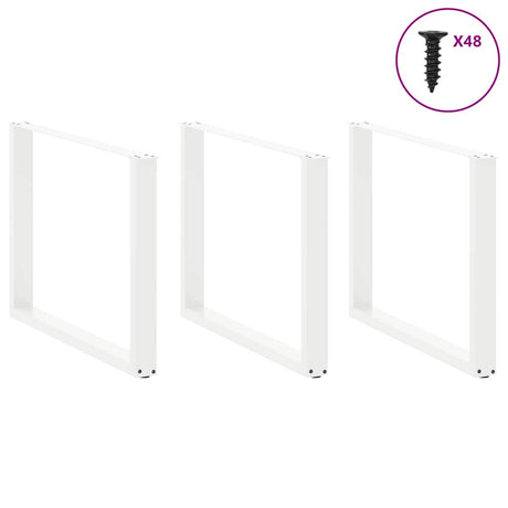 Vidaxl eettafelpoten 3 st u-vormig 100x(72-73) cm staal wit