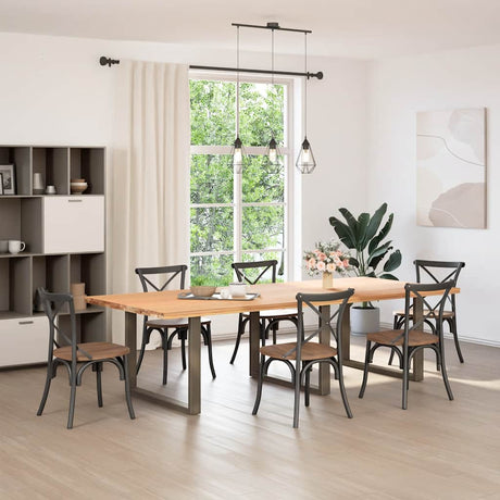 Vidaxl eettafelpoten 3 st u-vormig 100x(72-73) cm staal naturel