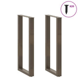 Vidaxl bartafelpoten 2 st u-vormig 40x(100-101) cm staal naturel