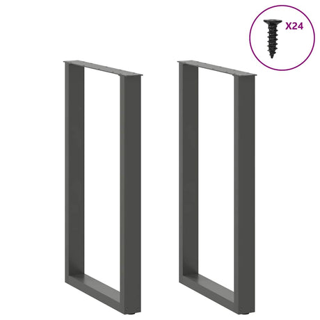 Vidaxl bartafelpoten 2 st u-vormig 60x(100-101) cm staal antraciet