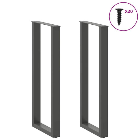 Vidaxl bartafelpoten 2 st u-vormig 40x(110-111) cm staal antraciet