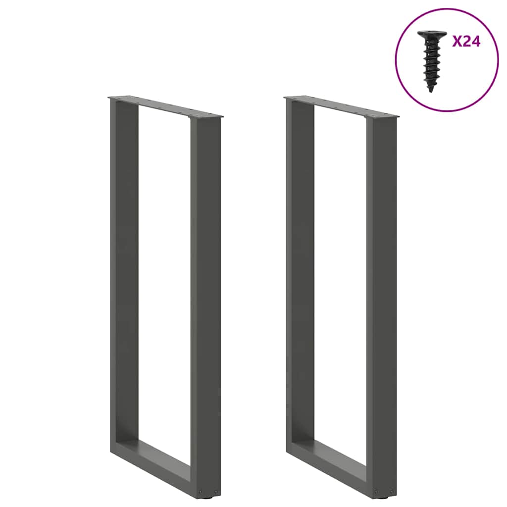Vidaxl bartafelpoten 2 st u-vormig 60x(110-111) cm staal antraciet