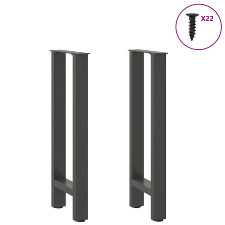 Vidaxl console tafelpoten 2 st 38x(72-73) cm staal antraciet