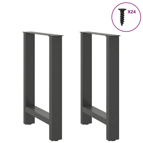 Vidaxl eettafelpoten 2 st 60x(72-73) cm staal antraciet
