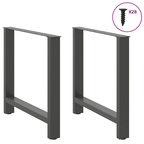Vidaxl eettafelpoten 2 st 70x(72-73) cm staal antraciet