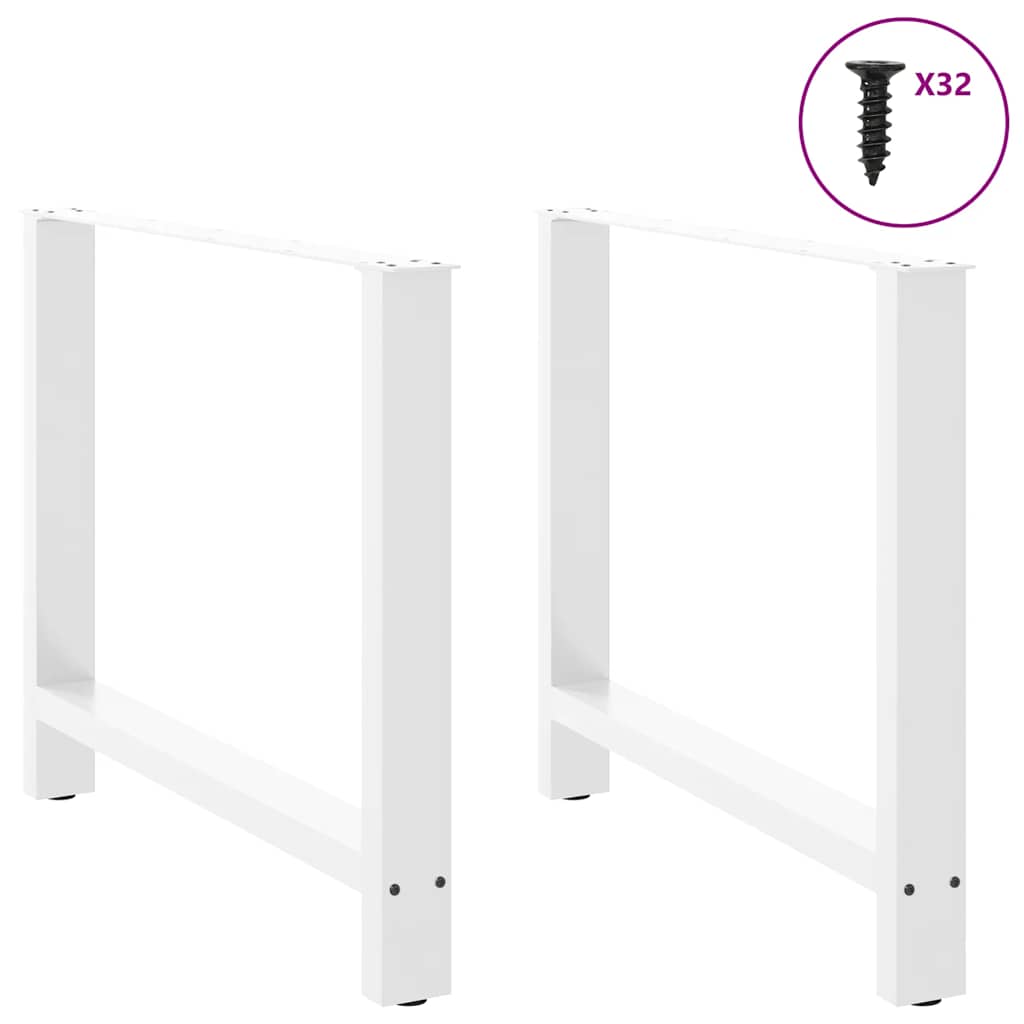 Vidaxl eettafelpoten 2 st 90x(72-73) cm staal wit