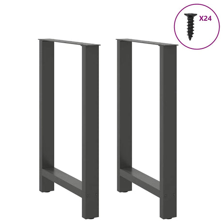 Vidaxl bartafelpoten 2 st 60x(90-91) cm staal antraciet