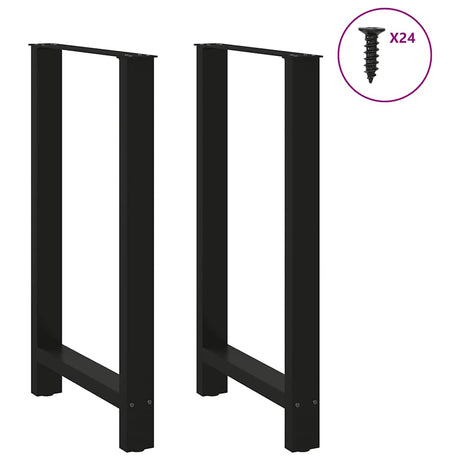 Vidaxl bartafelpoten 2 st 60x(100-101) cm staal zwart