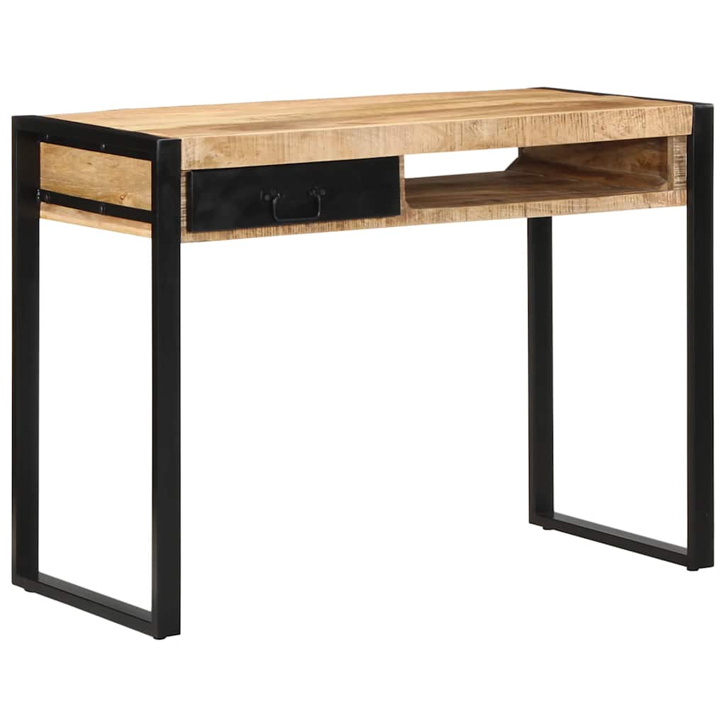 Vidaxl bureau 100x50x75 cm massief ruw mangohout