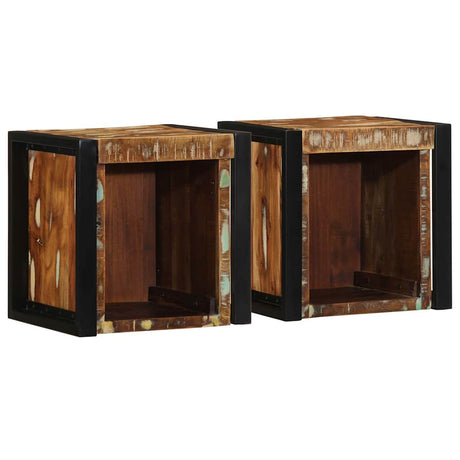Vidaxl nachtkastjes 2st 40x35x40cm massief gerecycled hout meerkleurig