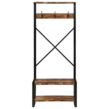 Vidaxl kledingrek 80x40x190 cm massief gerecycled hout meerkleurig