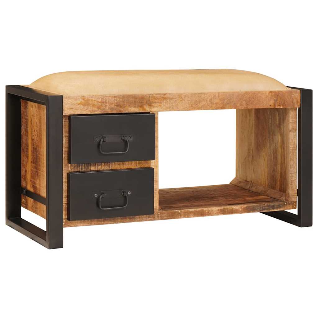 Vidaxl opslagbank bruin 80 x 35 x 40 cm massief mangohout