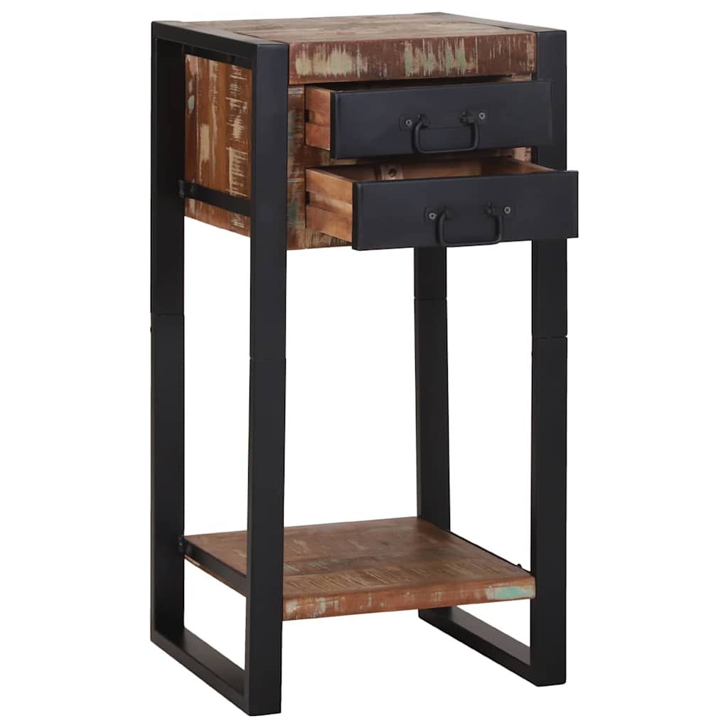 Vidaxl bijzettafel multikleur 40 x 40 x 80 cm massief gerecycled hout