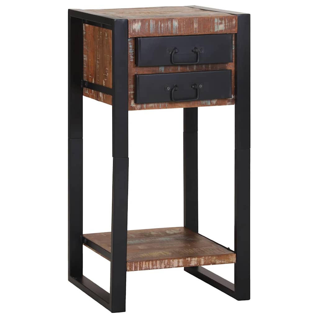 Vidaxl bijzettafel multikleur 40 x 40 x 80 cm massief gerecycled hout