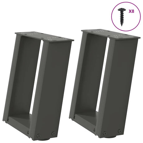 Vidaxl salontafelpoten 2 st u-vormig 30x(30-31) cm staal antraciet