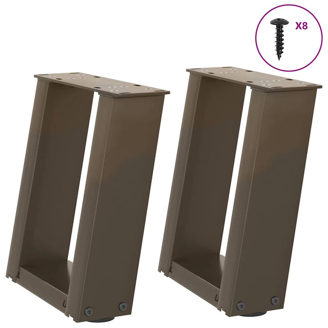Vidaxl salontafelpoten 2 st u-vormig 30x(30-31) cm staal naturel