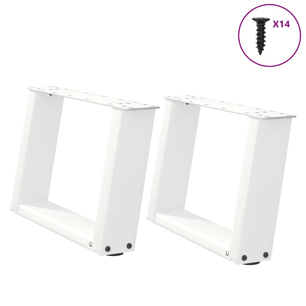 Vidaxl salontafelpoten 2 st u-vormig 40x(30-31) cm staal wit