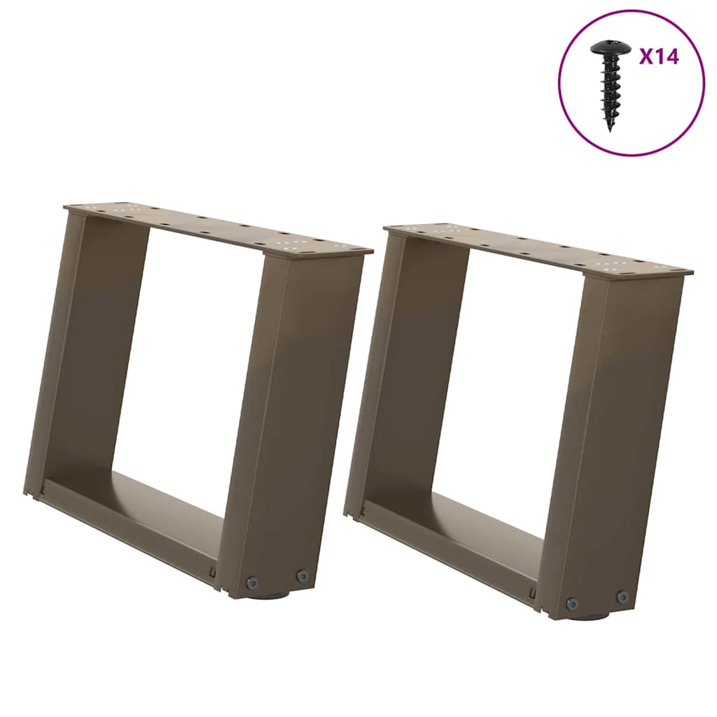 Vidaxl salontafelpoten 2 st u-vormig 50x(30-31) cm staal naturel