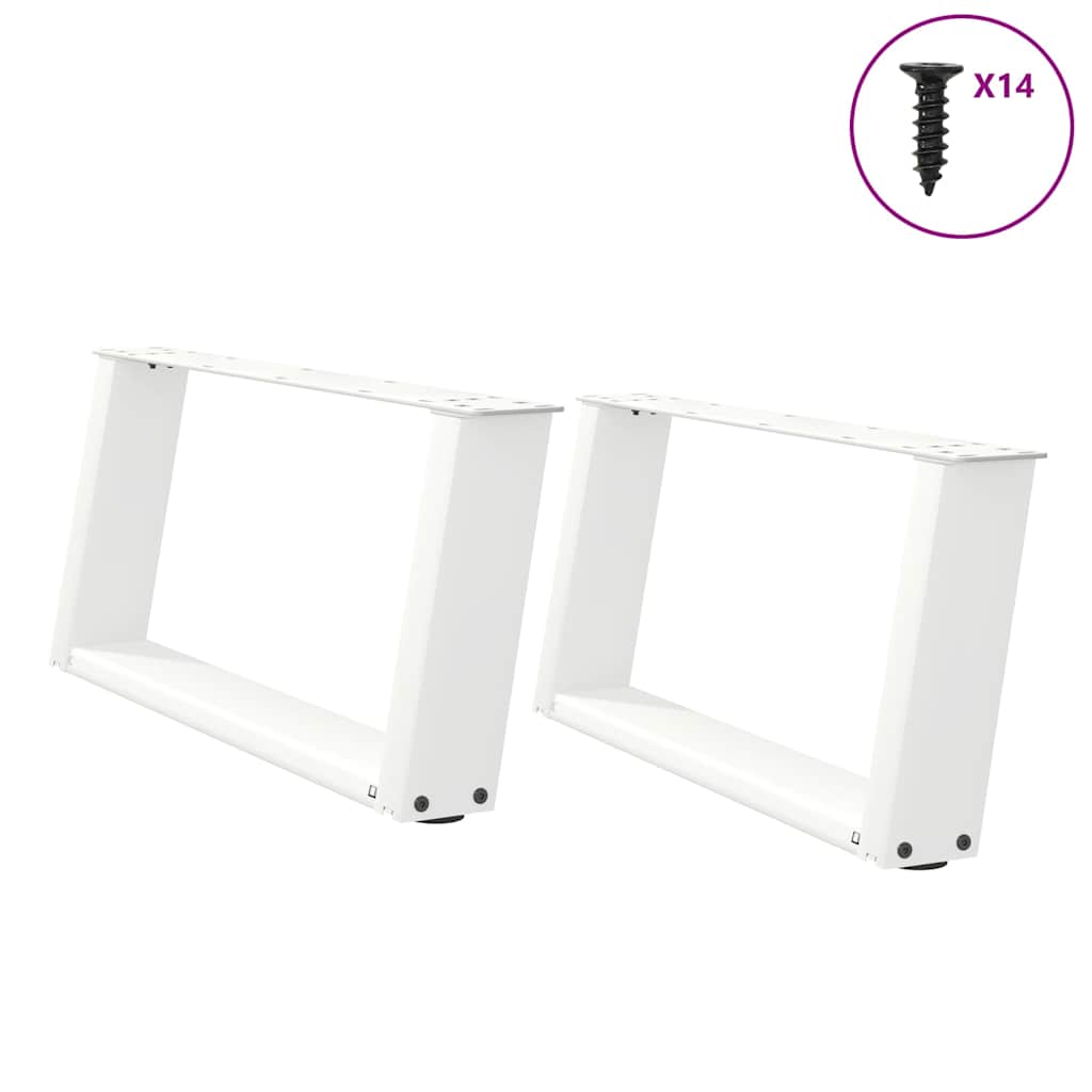 Vidaxl salontafelpoten 2 st u-vormig 70x(30-31) cm staal wit