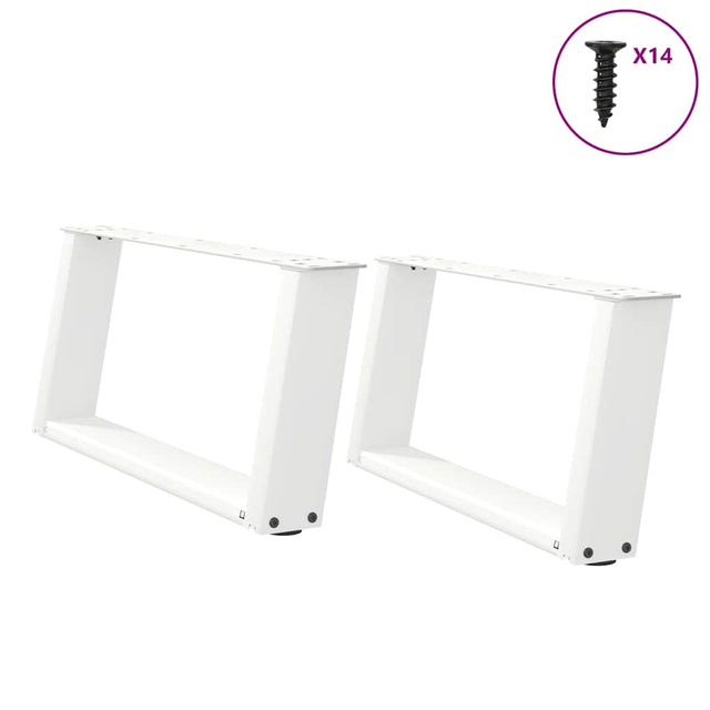 Vidaxl salontafelpoten 2 st u-vormig 70x(30-31) cm staal wit