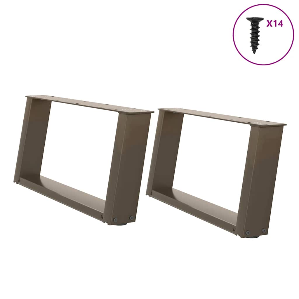Vidaxl salontafelpoten 2 st u-vormig 70x(30-31) cm staal naturel