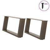 Vidaxl salontafelpoten 2 st u-vormig 70x(30-31) cm staal naturel