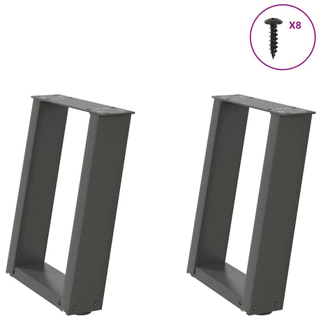 Vidaxl salontafelpoten 2 st u-vormig 28x(42-43) cm staal antraciet