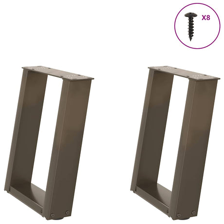Vidaxl salontafelpoten 2 st u-vormig 28x(42-43) cm staal naturel