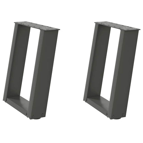 Vidaxl salontafelpoten 2 st u-vormig 38x(42-43) cm staal antraciet
