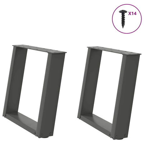 Vidaxl salontafelpoten 2 st u-vormig 50x(42-43) cm staal antraciet