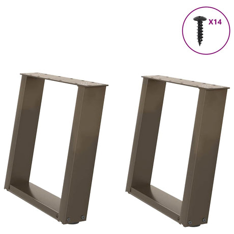 Vidaxl salontafelpoten 2 st u-vormig 50x(42-43) cm staal naturel