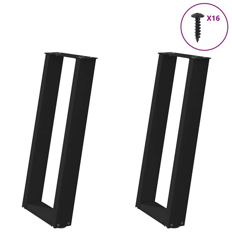 Vidaxl console tafelpoten 2 st u-vormig 38x(72-73) cm staal zwart