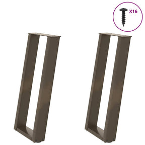Vidaxl console tafelpoten 2st u-vormig 38x(72-73)cm staal naturel