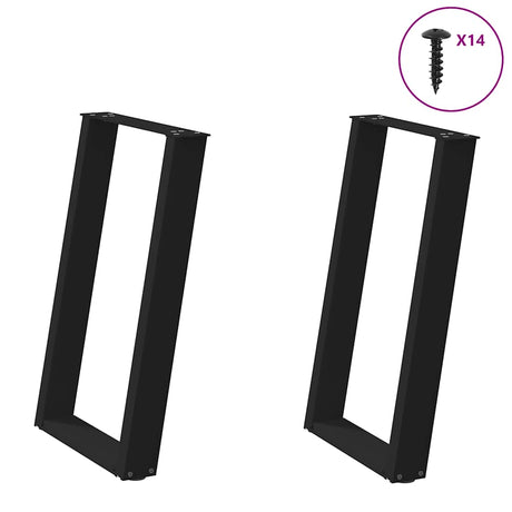 Vidaxl eettafelpoten 2 st u-vormig 50x(72-73) cm staal zwart