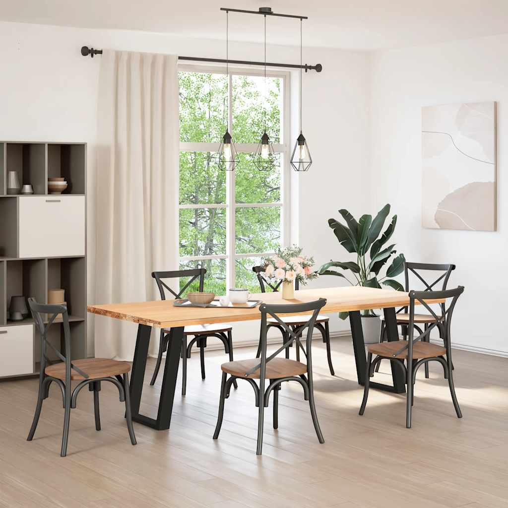 Vidaxl eettafelpoten 2 st u-vormig 50x(72-73) cm staal zwart