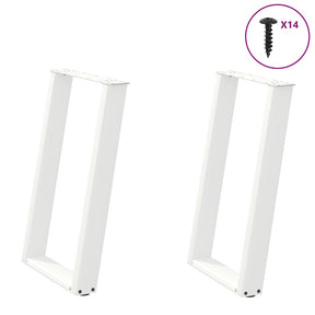 Vidaxl eettafelpoten 2 st u-vormig 50x(72-73) cm staal wit