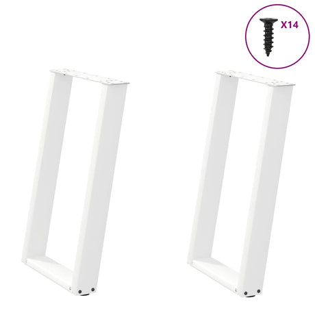 Vidaxl eettafelpoten 2 st u-vormig 60x(72-73) cm staal wit